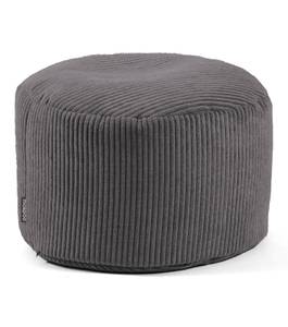 Pouf Hocker Sitzhocker Cord Ø 50cm Anthrazit - 50 x 30 x 50 cm