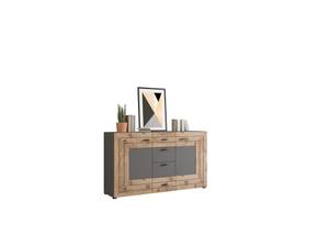 Sideboard Matt Grau Nox Oak Grau - Holzwerkstoff - 160 x 90 x 40 cm