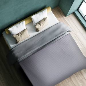 Tagesdecke Set Grau - Textil - 240 x 1 x 220 cm