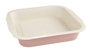 Dr. Oetker Brownie-Backform Kuchenform Pink - Metall - 27 x 26 x 5 cm