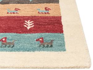 Teppich SARILAR Beige - Blau - Orange - Rot - Echtfell - 140 x 2 x 200 cm