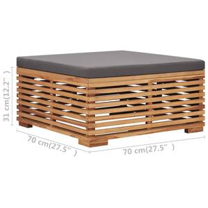 Table de jardin Gris - Bois/Imitation - En partie en bois massif - 70 x 31 x 70 cm