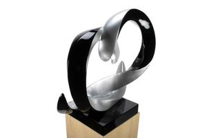 Sculpture moderne Unwind with me Noir - Argenté - Pierre artificielle - Matière plastique - 59 x 57 x 29 cm