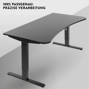 Schreibtischplatte Freiform Schwarz - Breite: 160 cm