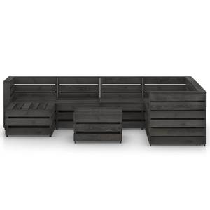 Garten-Lounge-Set Grau - Massivholz - Holzart/Dekor - 70 x 66 x 69 cm