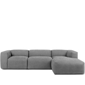 Ecksofa BUFFO 5-Sitzer Silber / Grau - Silbergrau - Breite: 297 cm - Armlehne beidseitig montierbar - Ecke davorstehend rechts - Ottomane davorstehend rechts