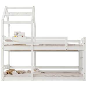 Etagenbett SkyFuny Ⅰ Weiß - Holzwerkstoff - Massivholz - Holzart/Dekor - 97 x 209 x 212 cm