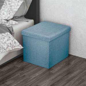 Sitzhocker Sitzwürfel Fußhocker Hocker Blau - Textil - 38 x 38 x 38 cm