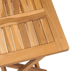 Chaise longue avec table en bois Marron - Bois massif - Bois/Imitation - 60 x 35 x 195 cm