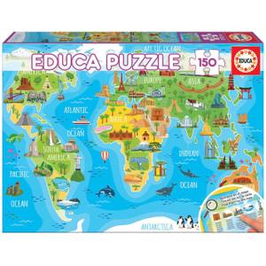 Puzzle Weltkarte 150 Teile Papier - 22 x 5 x 32 cm