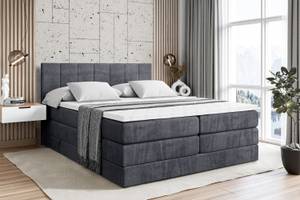 Boxspringbett MOETI KING Steingrau - Breite: 140 cm