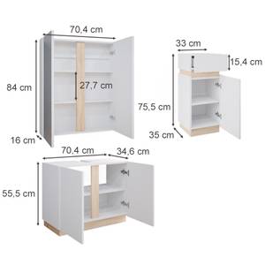 Badmöbel Set Gloria 40888 Braun - Weiß - Holzwerkstoff - 70 x 55 x 34 cm