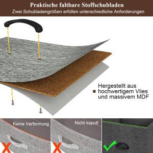 Schubladenkommode aus Stoff Schwarz - Holzwerkstoff - 30 x 54 x 100 cm