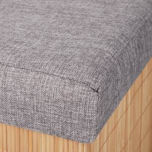 Sitzhocker mit Stauraum Braun - Grau - Bambus - Holzwerkstoff - Textil - 35 x 36 x 35 cm