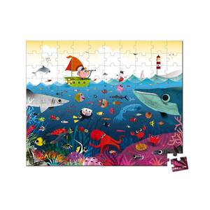 Puzzle die Unterwasserwelt 100 Stück Blau - Papier - 102 x 1 x 127 cm