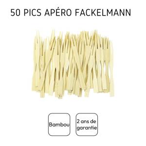 Pics à apéritif forme fourchette x50 Marron - Bois massif - 11 x 10 x 15 cm