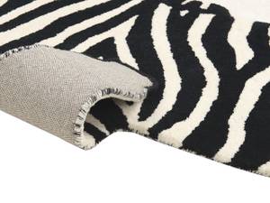 Tapis enfant KHUMBA Noir - Blanc - Fourrure véritable - 100 x 1 x 160 cm