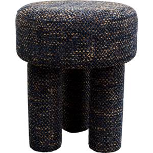 Tabouret Tripod bleu Bleu - Textile - 36 x 43 x 36 cm