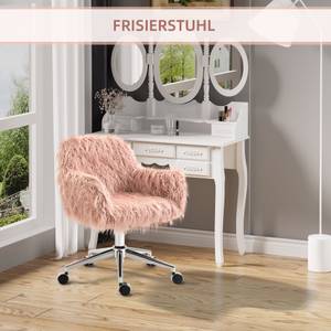 Bürostuhl mit Kunstpelz 921-548PK Pink - Textil - 60 x 85 x 57 cm