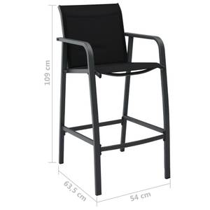 Chaise de Bar 3002190 (lot de 2) Noir