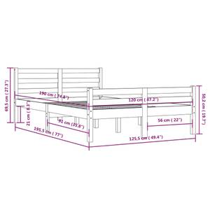 Bettgestell-K-15056 Grau - Holzwerkstoff - 126 x 70 x 196 cm