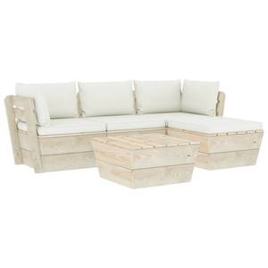 Garten-Lounge-Set (5-teilig) 3016490-7 Weiß - Holzwerkstoff - Holzart/Dekor - 60 x 30 x 60 cm