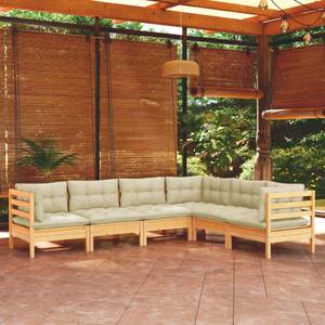 Garten-Lounge-Set Weiß - Massivholz - 64 x 63 x 64 cm