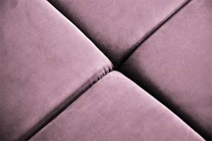 Ecksofa NEVADA Velvet motor. Sitzvorzug Pink - Armlehne davorstehend links - Ecke davorstehend rechts