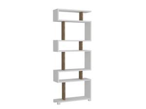 Bücherregal Blok  Weiß Walnuss Weiß - Holzwerkstoff - 60 x 160 x 20 cm