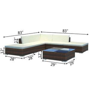 Garten-Lounge-Set (6-teilig) 3003868 Braun - Massivholz - 74 x 31 x 74 cm