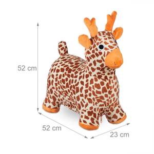 Hüpftier Giraffe mit Bezug Braun - Orange - Weiß - Kunststoff - Textil - 23 x 52 x 52 cm