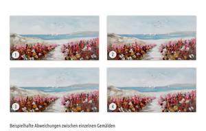 Acrylbild handgemalt Jardin de Playa Massivholz - Textil - Holz teilmassiv - 100 x 50 x 4 cm