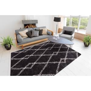 Tapis de salon moderne HOUSTON Anthracite - 80 x 150 cm