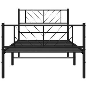 Bettgestell mit Kopf und Fußteil X857 Schwarz - Metall - 85 x 90 x 207 cm