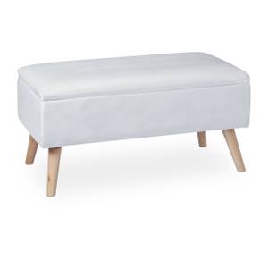 Banc en velours avec espace de rangement Blanc