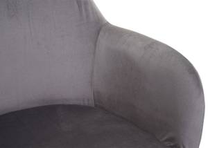 Chaise capitonnée F18 (lot de 2) Gris - Doré