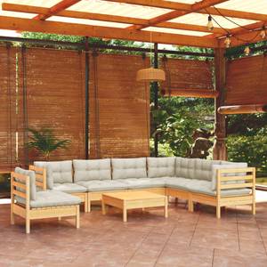 Garten-Lounge-Set Weiß - Massivholz - 64 x 29 x 64 cm