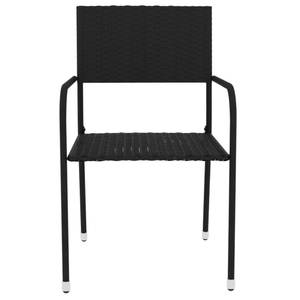 Garten-Essgruppe (3-teilig) 3013185 Schwarz - Kunststoff - Polyrattan - 45 x 45 x 45 cm