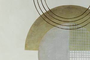 XXL Bild handgemalt Art Nouveau 2.0 Beige - Grau - Massivholz - Textil - 180 x 120 x 4 cm