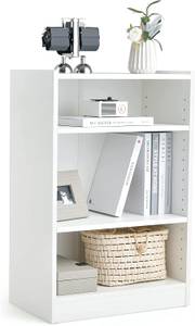 Bücherregal, Standregal mit 3 Fächern Weiß - Holzwerkstoff - 30 x 75 x 50 cm