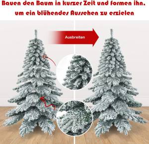 225cm Künstlicher Weihnachtsbaum Weiß - Kunststoff - 150 x 225 x 150 cm