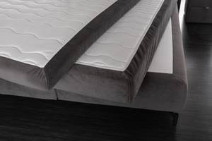 Boxspringbett VERONA Grau - Textil - 190 x 128 x 225 cm