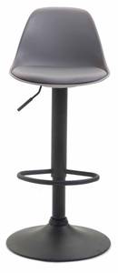 Tabouret de bar Kiel Lot de 2 Gris - Noir