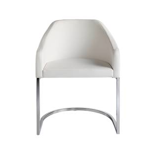 Chaise en simili cuir  et acier chromé Blanc - Cuir synthétique - Textile - 64 x 83 x 62 cm