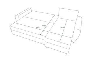 Ecksofa DAKA Schwarz - Steingrau - Ecke davorstehend rechts