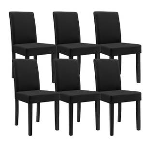 Lot de 6 Chaises Den Haag Noir - Bois massif - 42 x 90 x 48 cm