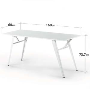 Schreibtisch LINDY Weiß - Metall - 60 x 74 x 160 cm