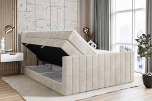 Boxspringbett EDITA-Z KING Beige - Breite: 180 cm