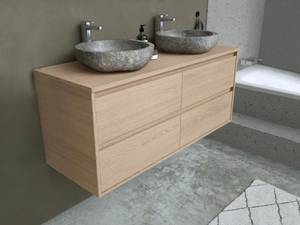 Doppelwaschtisch MILIPAM Beige - Holzwerkstoff - 45 x 50 x 120 cm