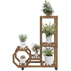 Blumenständer 845-985V00BN Braun - Massivholz - 30 x 102 x 86 cm